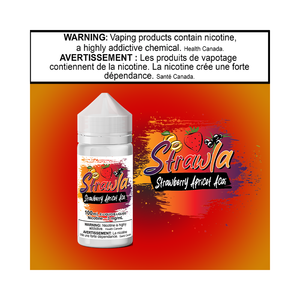 Strawla - Straw Apricot Acai 100ml Excised